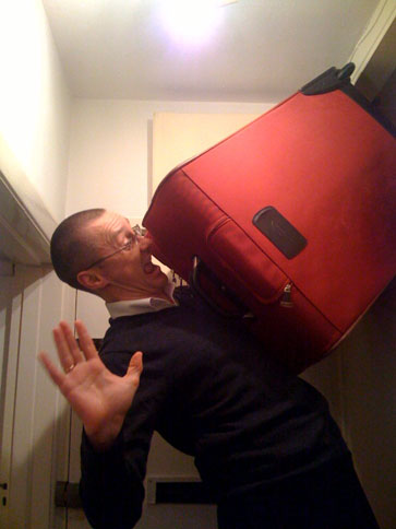 Getting the suitcase down