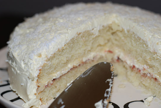 The cut cake Perfect Party Cake, cut